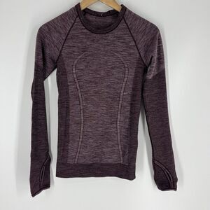 Lululemon T Shirt Size 4 Womens Purple Swiftly Tech Running Pullover Top Yoga